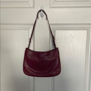 Coach Deep Red Leather Shoulder Bag
